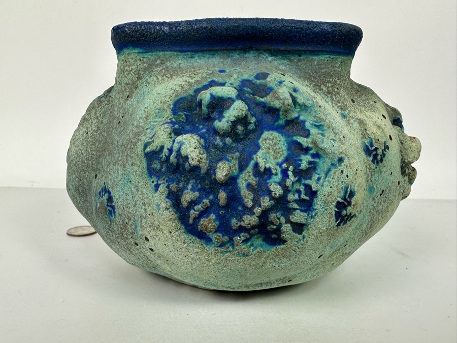 Art Pottery Vessel Signed SLOANE 8.5W X 5H [Photo 2]