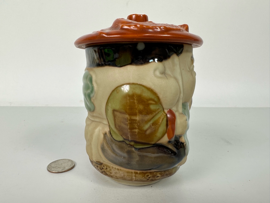 Vintage Japanese Signed Hand-painted Lidded Jar 3.5W X 5H [Photo 5]