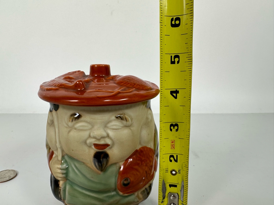 Vintage Japanese Signed Hand-painted Lidded Jar 3.5W X 5H [Photo 13]