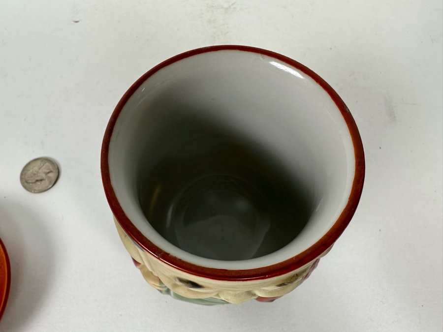 Vintage Japanese Signed Hand-painted Lidded Jar 3.5W X 5H [Photo 10]