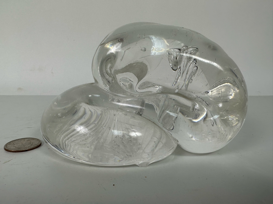 Abstract Clear Art Glass Sculpture 6W X 4D X 3.5H [Photo 5]