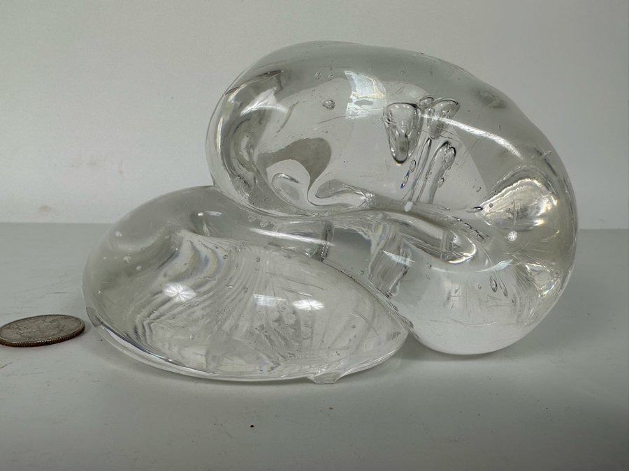 Abstract Clear Art Glass Sculpture 6W X 4D X 3.5H [Photo 6]