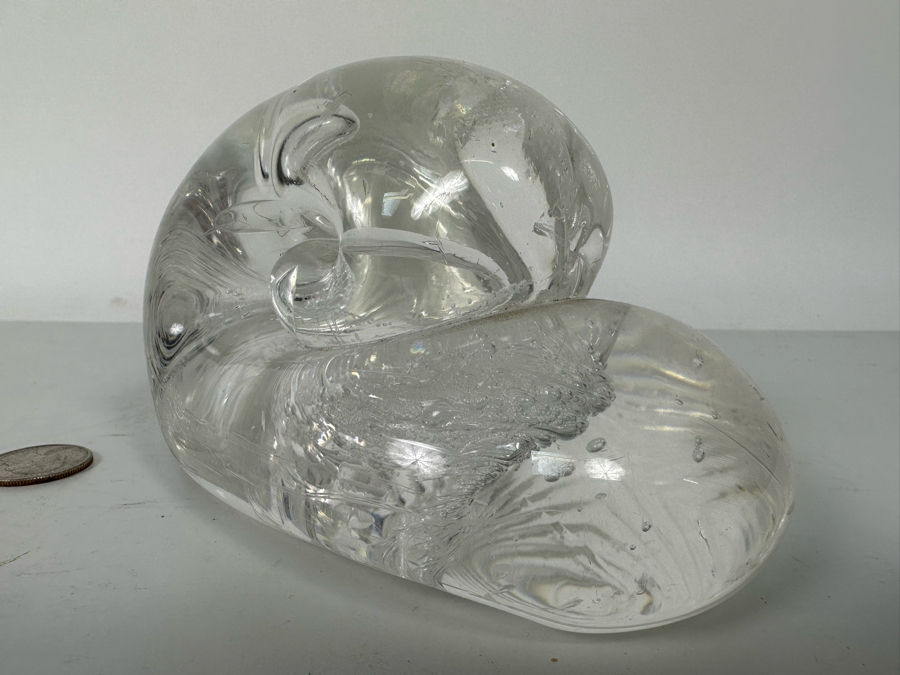 Abstract Clear Art Glass Sculpture 6W X 4D X 3.5H [Photo 4]