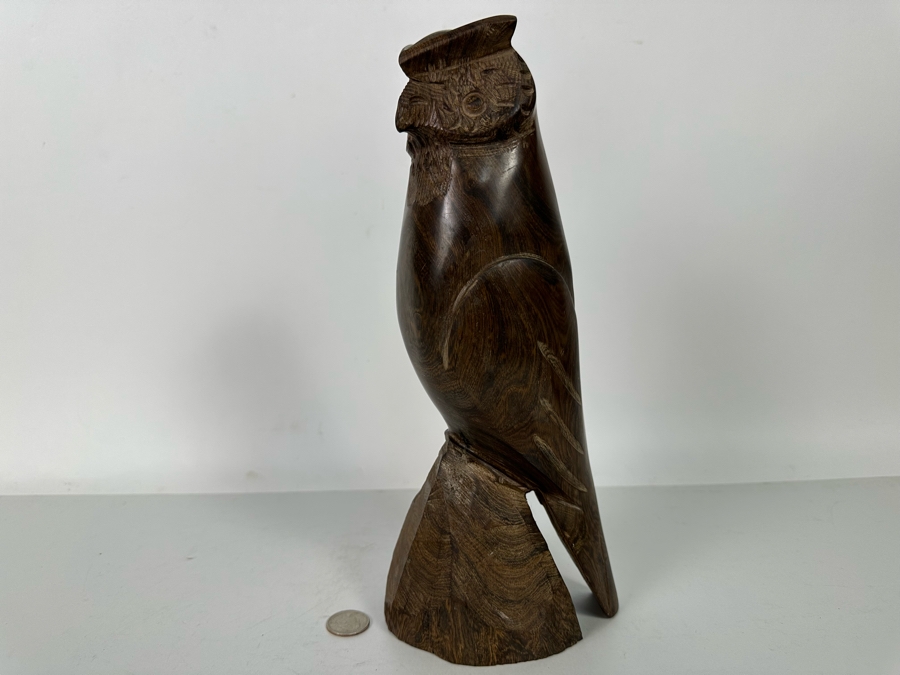 Carved Ironwood Owl Sculpture 12.5H [Photo 3]