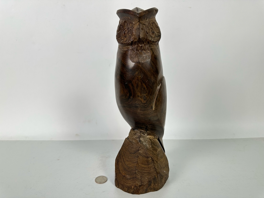 Carved Ironwood Owl Sculpture 12.5H [Photo 6]
