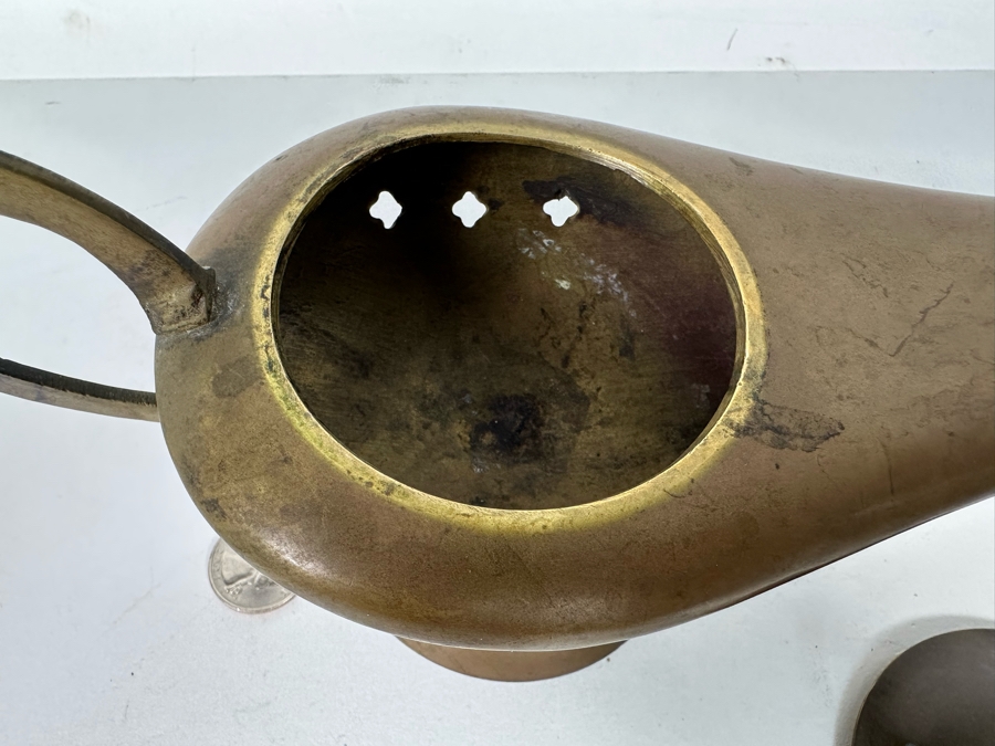 Vintage Bronze Brass Oil Lamp 12W X 4D X 5H [Photo 6]