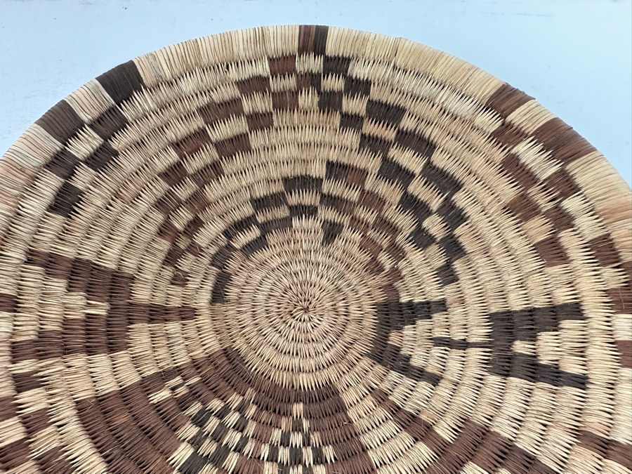 Vintage Native American Coiled Tray Basket 9W X 1.75H [Photo 7]