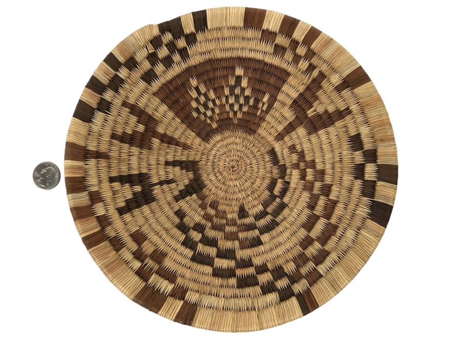 Vintage Native American Coiled Tray Basket 9W X 1.75H [Photo 1]