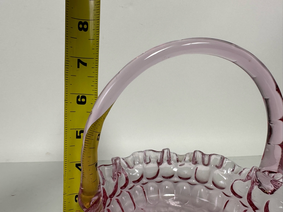 Vintage Pink Fenton Glass Basket 7.5W X 7.5H [Photo 9]