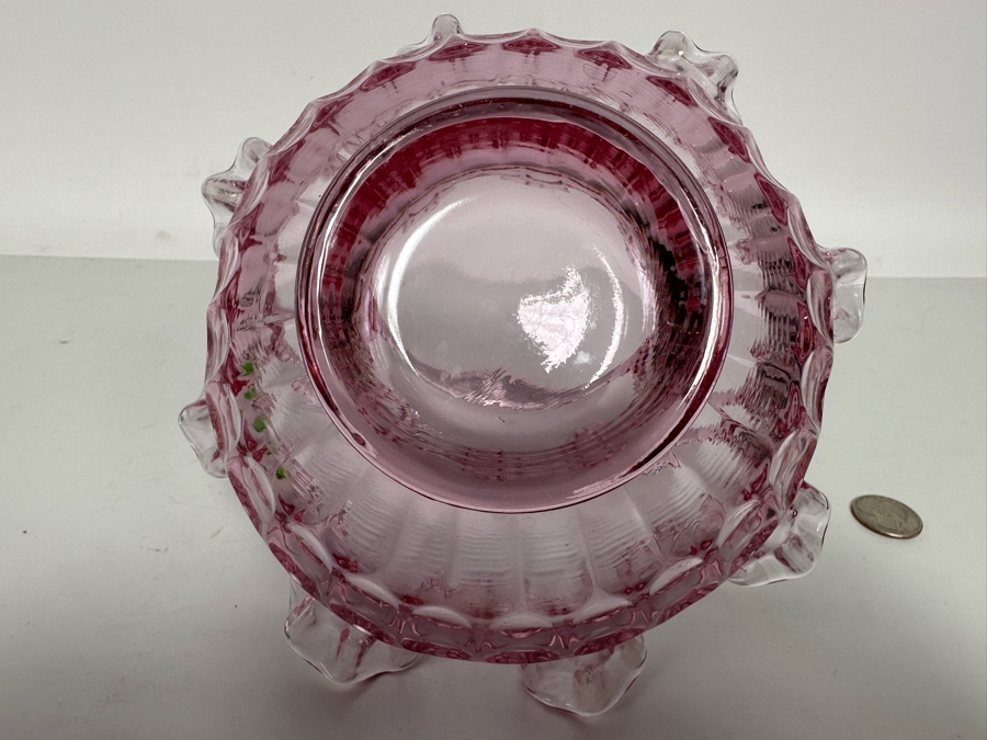 Vintage Pink Fenton Glass Basket 7.5W X 7.5H [Photo 8]