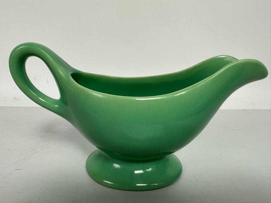 Vintage Mid-Century Modern Green Gladding McBean GMB Sauceboat Sauce Boat 8W X 4.5H [Photo 3]