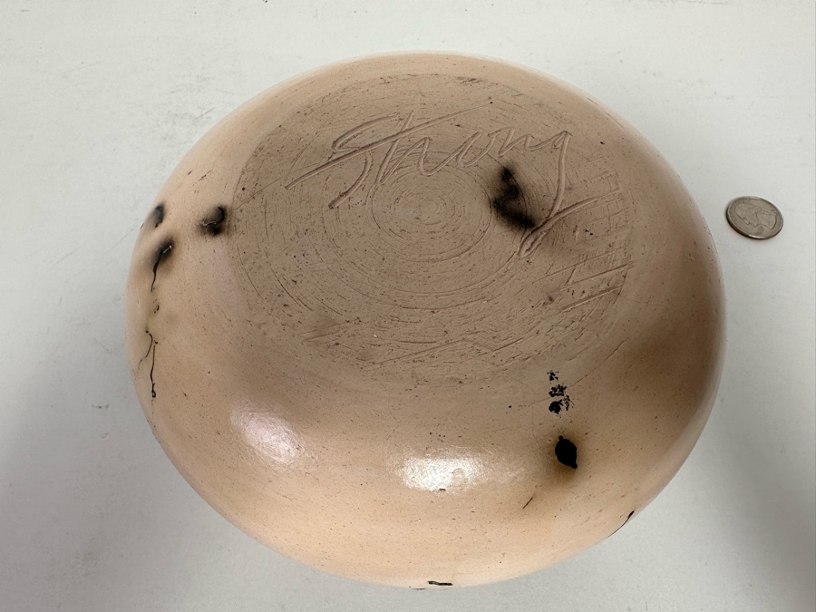 Vintage Horse Hair Horsehair Pottery Vessel Signed Strong 6W X 4H [Photo 6]