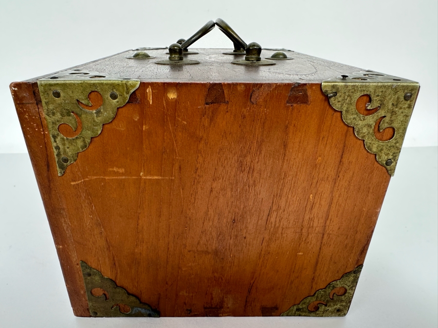 Antique Chinese Mahjong Mah-Jongg Set Bamboo And Bone Tiles With Wooden 5-Drawer Box (Front Left Of Box Is Missing Wooden Piece) 1923 Patent Date [Photo 11]