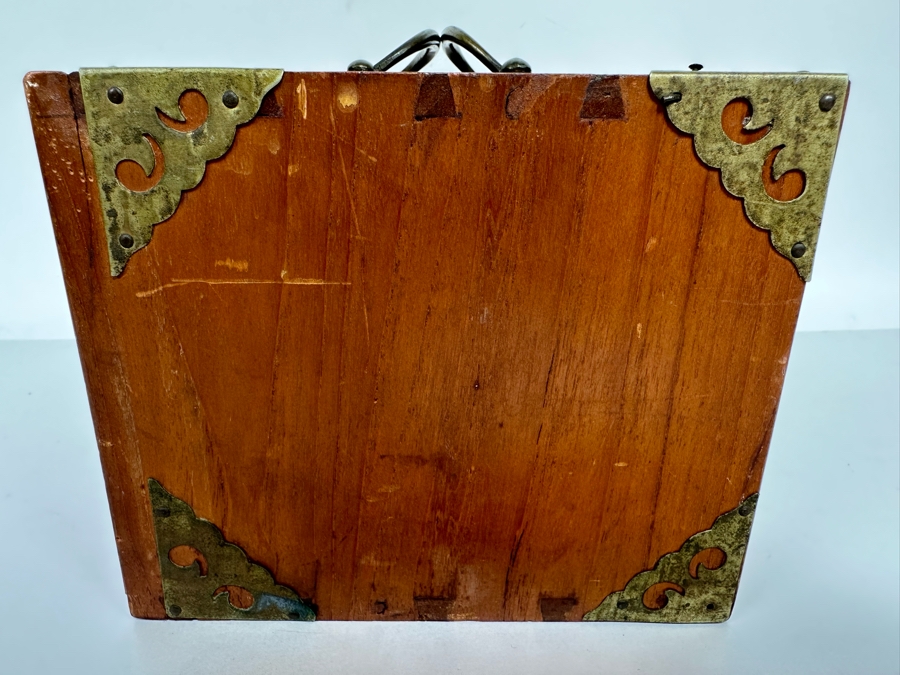 Antique Chinese Mahjong Mah-Jongg Set Bamboo And Bone Tiles With Wooden 5-Drawer Box (Front Left Of Box Is Missing Wooden Piece) 1923 Patent Date [Photo 12]