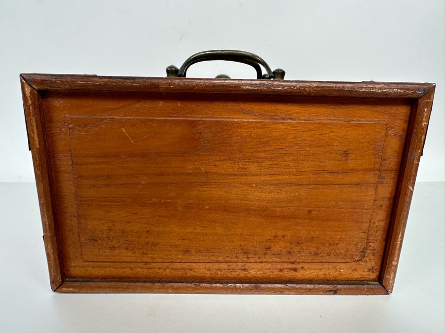 Antique Chinese Mahjong Mah-Jongg Set Bamboo And Bone Tiles With Wooden 5-Drawer Box (Front Left Of Box Is Missing Wooden Piece) 1923 Patent Date [Photo 13]