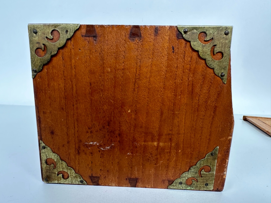 Antique Chinese Mahjong Mah-Jongg Set Bamboo And Bone Tiles With Wooden 5-Drawer Box (Front Left Of Box Is Missing Wooden Piece) 1923 Patent Date [Photo 14]