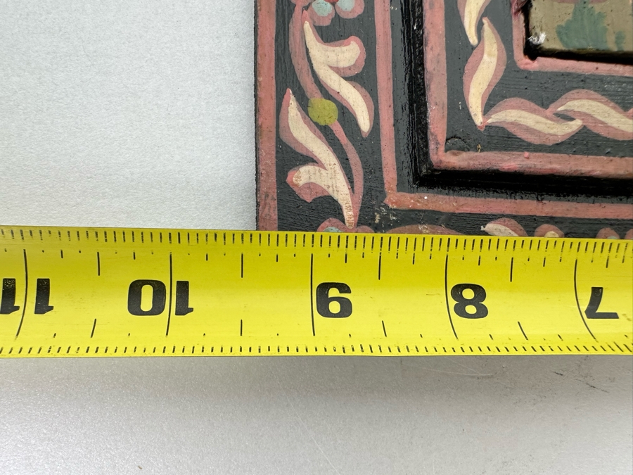 Hand Painted Wooden Moroccan Wall Mirror (Doors Open To A Mirror) 9.5W X 13H [Photo 8]