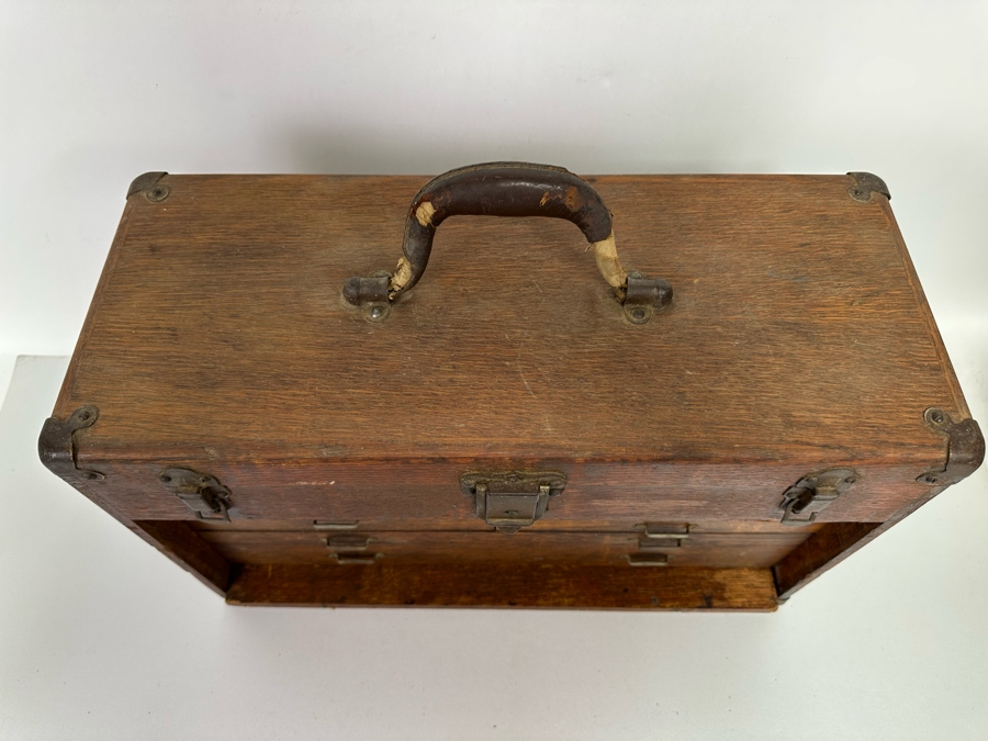 Antique Tiger Oak Machinist Toolbox 20W [Photo 8]