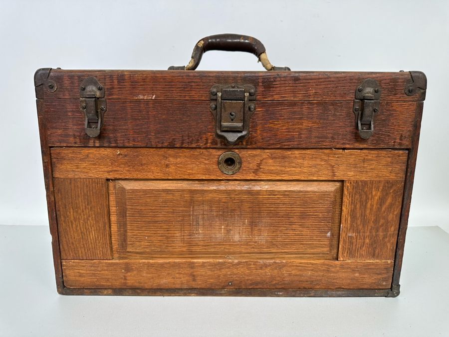 Antique Tiger Oak Machinist Toolbox 20W [Photo 6]