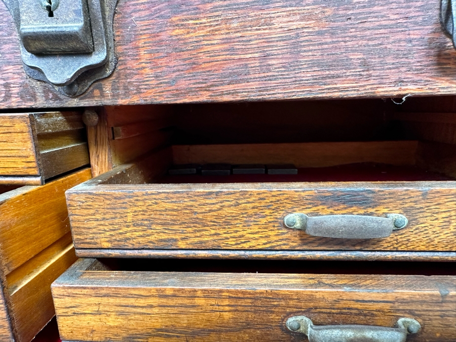 Antique Tiger Oak Machinist Toolbox 20W [Photo 13]