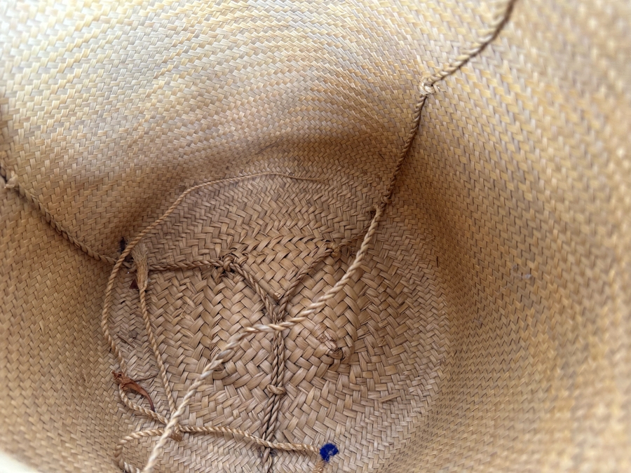 Vintage Handmade Woven Mexican Tortilla Basket Handbag With Strap 10W X 11H [Photo 9]