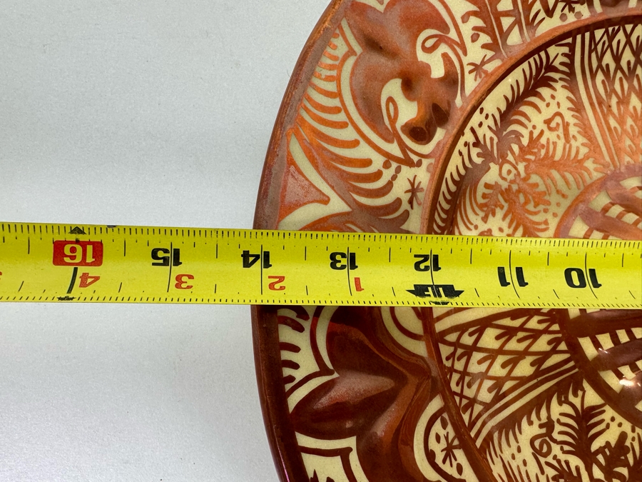 Gimeno Rios Manises Mid-Century Spanish Art Pottery Luster Bowl With Tin Glaze 14R X 2.5H [Photo 9]