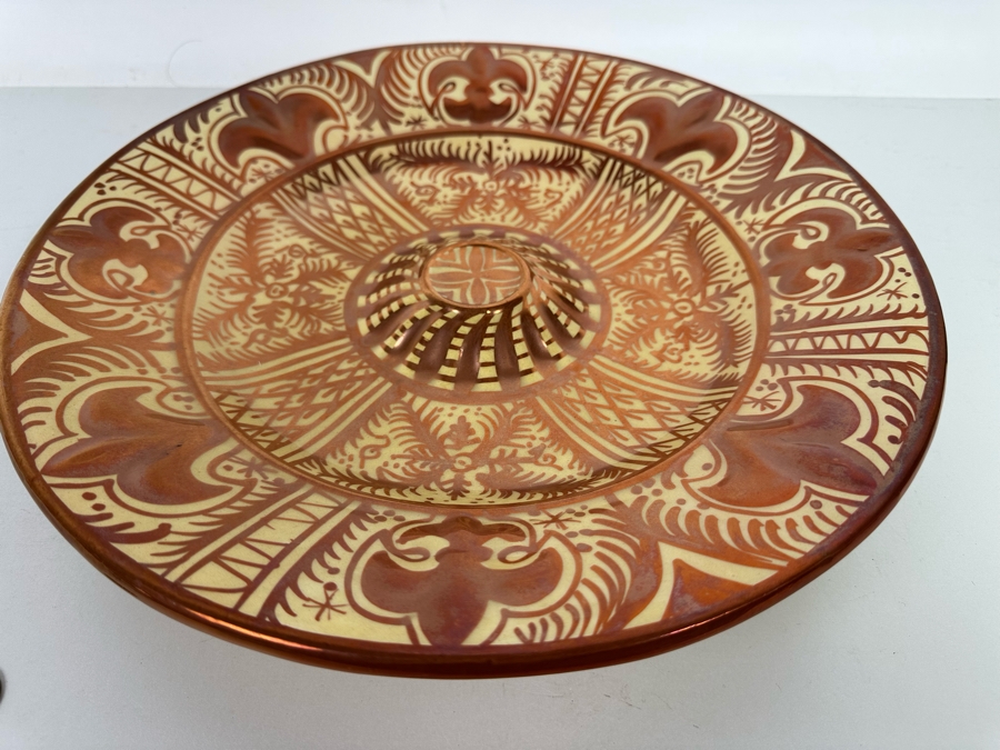 Gimeno Rios Manises Mid-Century Spanish Art Pottery Luster Bowl With Tin Glaze 14R X 2.5H [Photo 5]