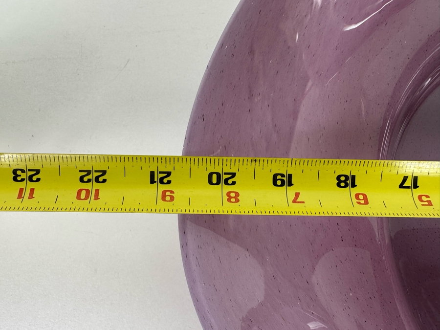 Large Italian Art Glass Centerpiece Bowl Purple Made In Italy 21W X 5H [Photo 21]