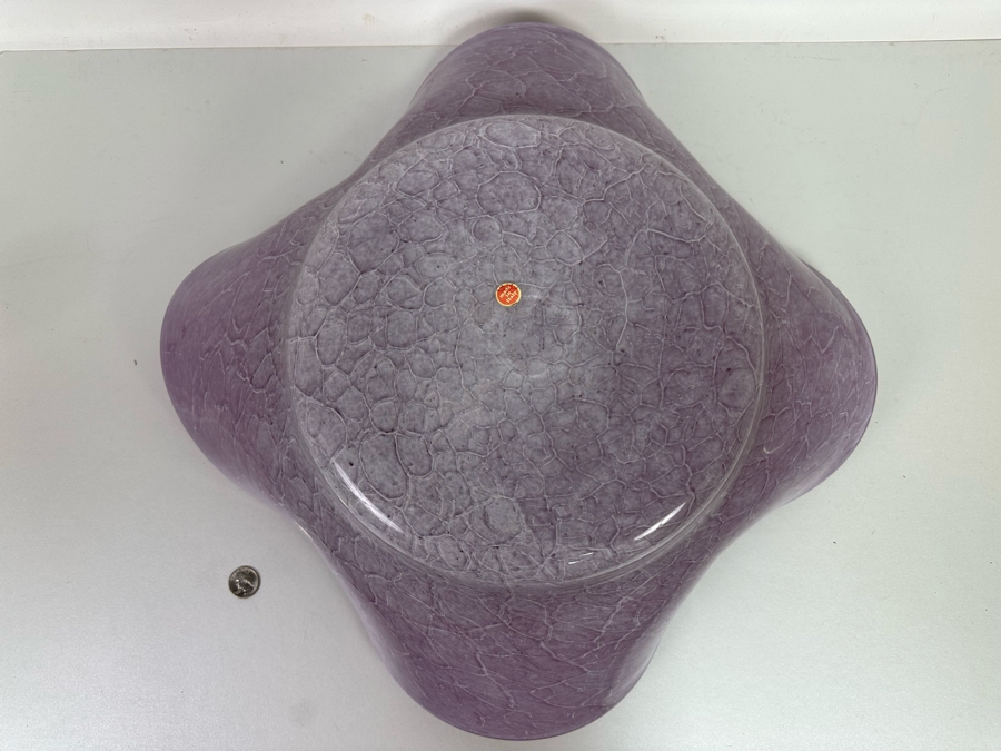 Large Italian Art Glass Centerpiece Bowl Purple Made In Italy 21W X 5H [Photo 18]
