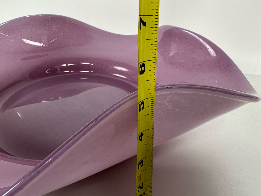 Large Italian Art Glass Centerpiece Bowl Purple Made In Italy 21W X 5H [Photo 23]