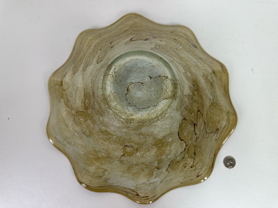 Impressive Handmade Art Glass Centerpiece Bowl Made In Poland Krosno Jozefina Oldest Art Glass Factory In Europe 15W X 5H [Photo 11]