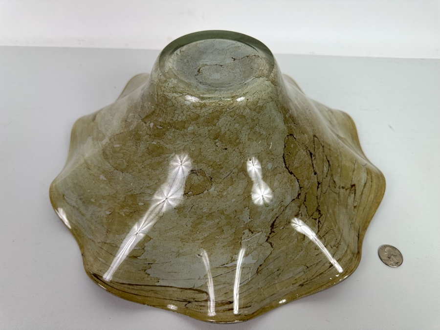 Impressive Handmade Art Glass Centerpiece Bowl Made In Poland Krosno Jozefina Oldest Art Glass Factory In Europe 15W X 5H [Photo 12]