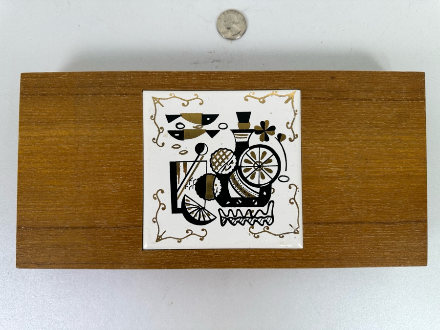 Vintage Mid-Century Stainless Steel With Wooden Handles Barware Set With Case Made In Japan 11W X 5D X 1H [Photo 8]