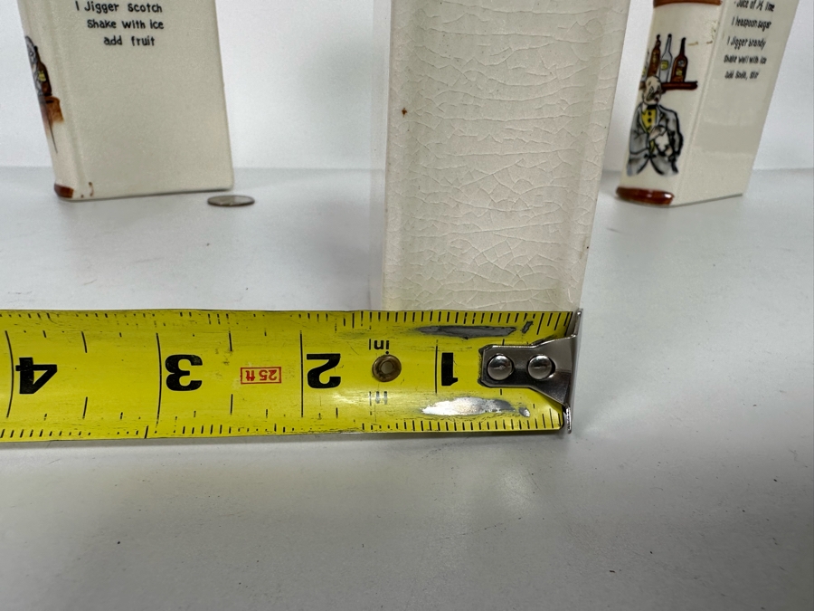 Hand Painted Ceramic Liquor Decanters Scotch, Gin, Rye & Brandy Made In Japan 3.5W X 1.5D X 8H [Photo 11]