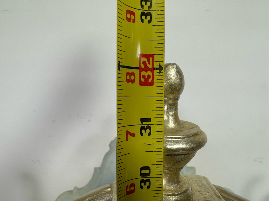 Incredible Antique Tabernacle Vitrine Table Top Display Case Hand Painted With Internal Lighting And Padded Shelving 28.5W X 12D X 32H [Photo 14]