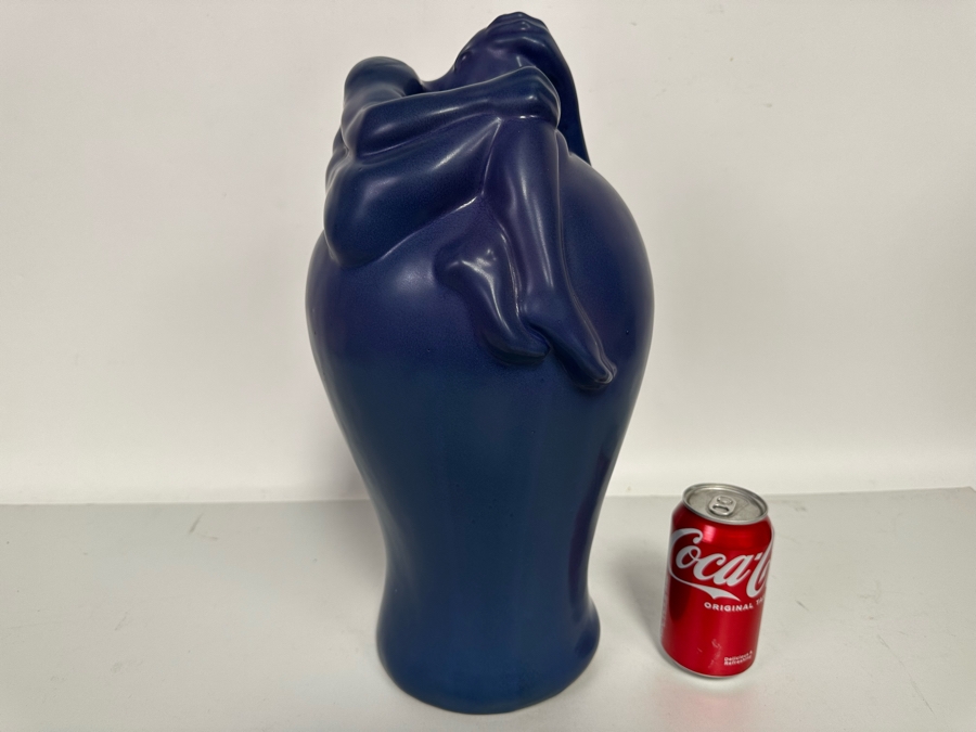 Large Vintage Van Briggle Blue Despondency Art Pottery Vase Colorado Springs, CO V8 CCII 16H [Photo 5]