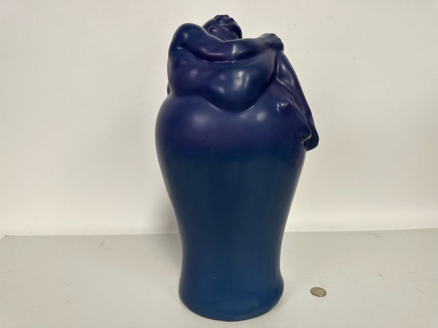 Large Vintage Van Briggle Blue Despondency Art Pottery Vase Colorado Springs, CO V8 CCII 16H [Photo 10]