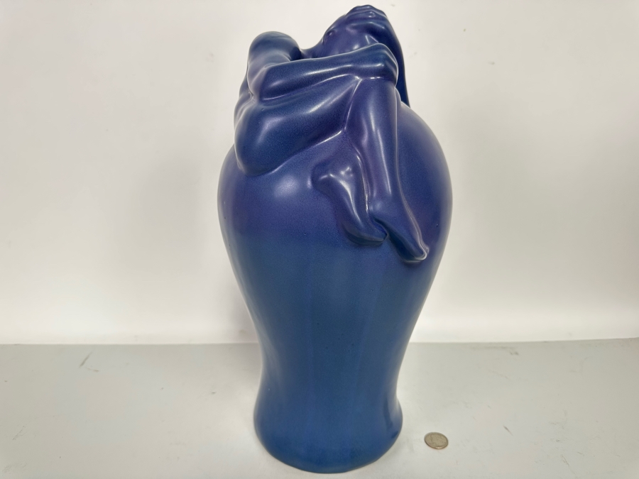 Large Vintage Van Briggle Blue Despondency Art Pottery Vase Colorado Springs, CO V8 CCII 16H [Photo 17]