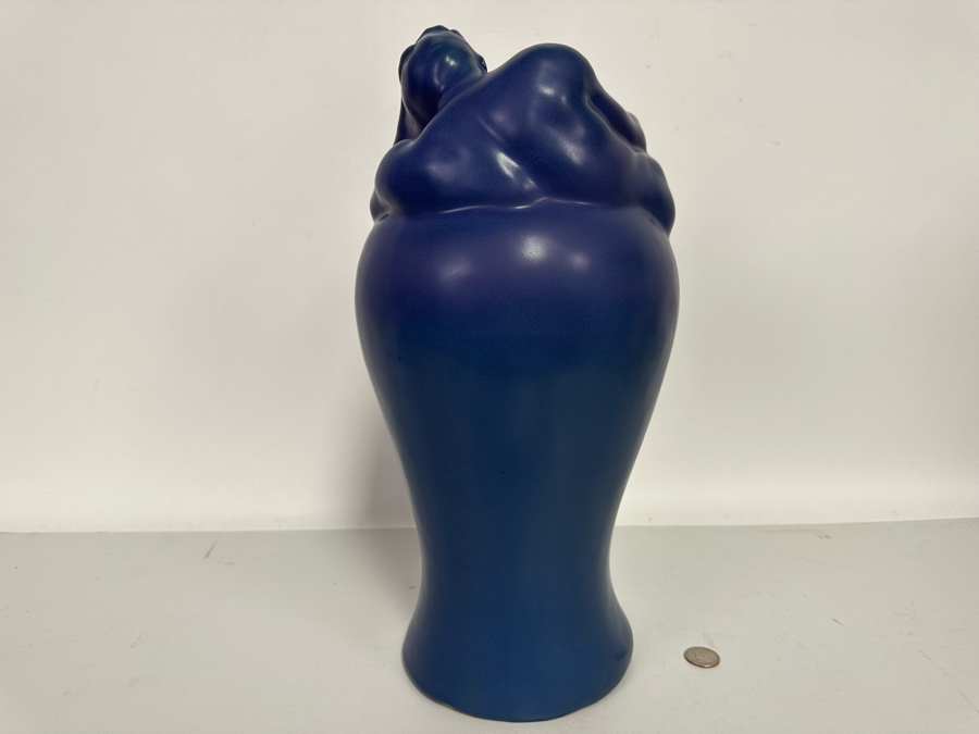Large Vintage Van Briggle Blue Despondency Art Pottery Vase Colorado Springs, CO V8 CCII 16H [Photo 11]