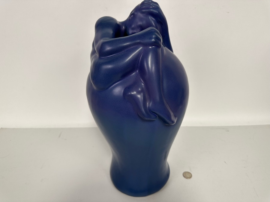 Large Vintage Van Briggle Blue Despondency Art Pottery Vase Colorado Springs, CO V8 CCII 16H [Photo 7]