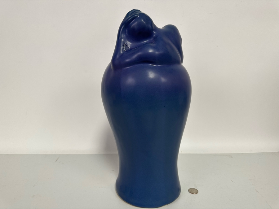 Large Vintage Van Briggle Blue Despondency Art Pottery Vase Colorado Springs, CO V8 CCII 16H [Photo 12]