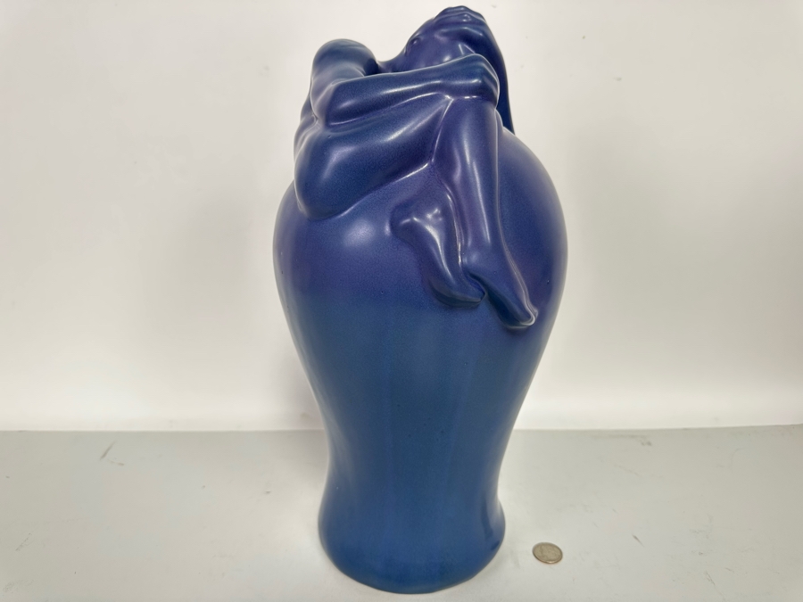 Large Vintage Van Briggle Blue Despondency Art Pottery Vase Colorado Springs, CO V8 CCII 16H [Photo 18]