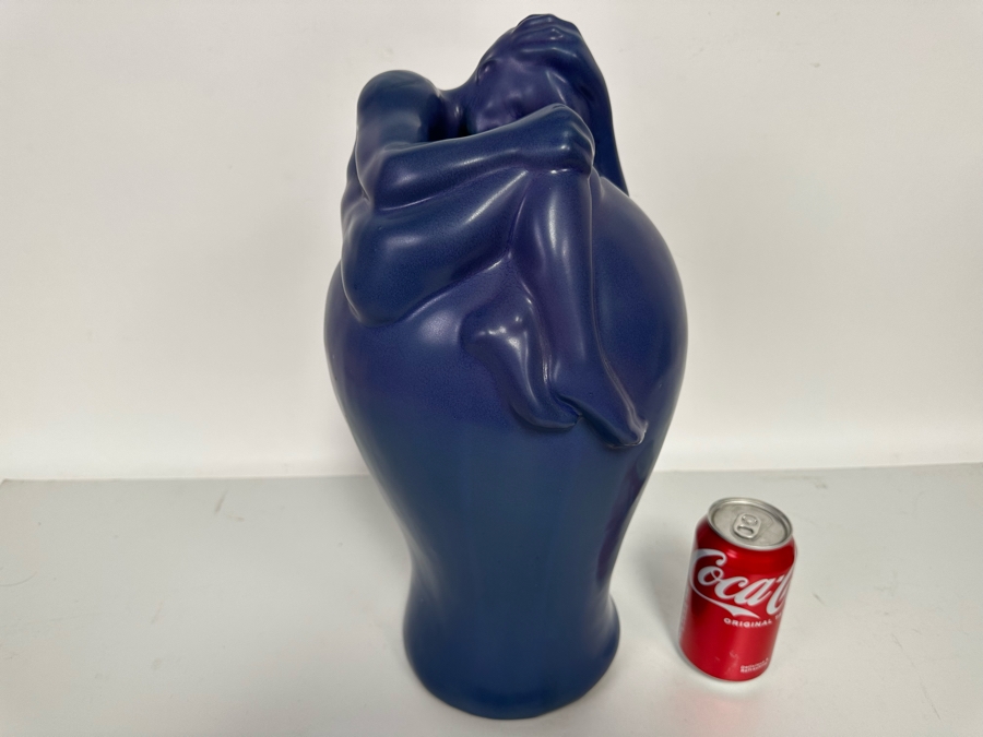 Large Vintage Van Briggle Blue Despondency Art Pottery Vase Colorado Springs, CO V8 CCII 16H [Photo 6]