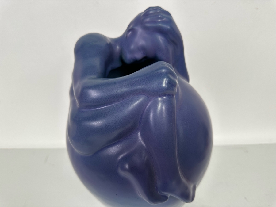 Large Vintage Van Briggle Blue Despondency Art Pottery Vase Colorado Springs, CO V8 CCII 16H [Photo 8]