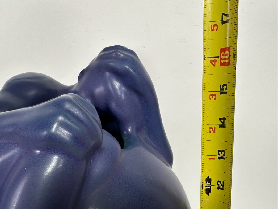 Large Vintage Van Briggle Blue Despondency Art Pottery Vase Colorado Springs, CO V8 CCII 16H [Photo 19]