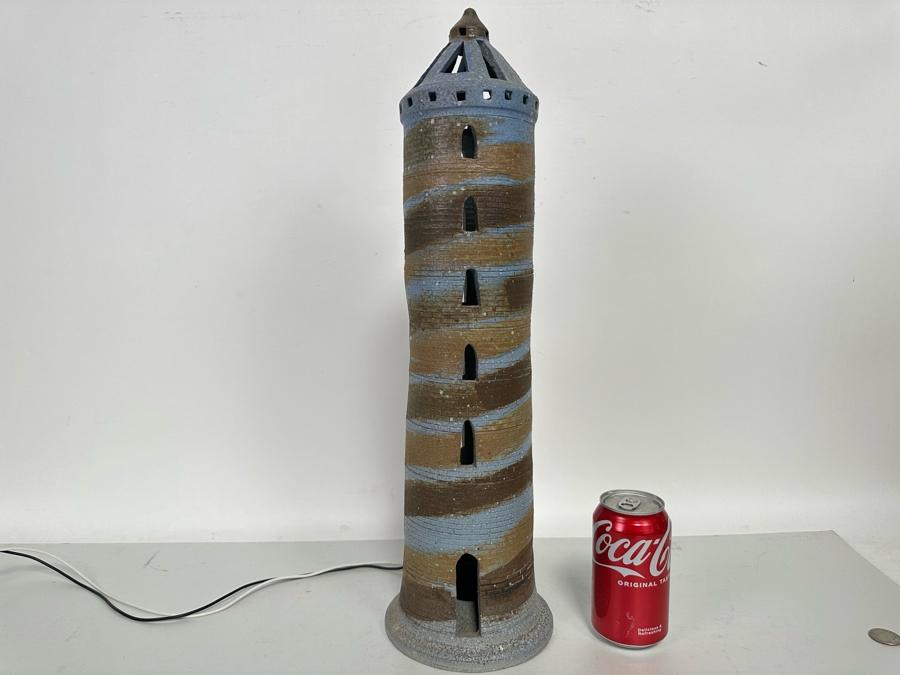 Original Signed Ann Williams Pottery Lighthouse Lamp Fork Creek Mill 21H Retailed $150 [Photo 5]