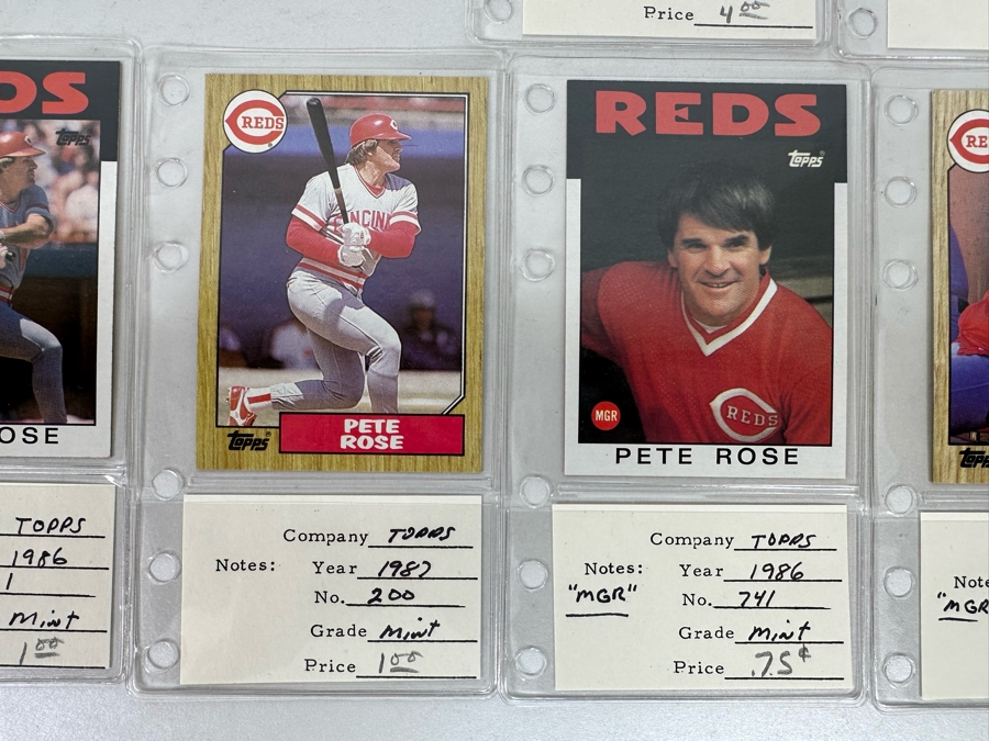 Fourteen Pete Rose Baseball Cards Starting From 1968 Through The Reds Manager Years In 1987 [Photo 9]