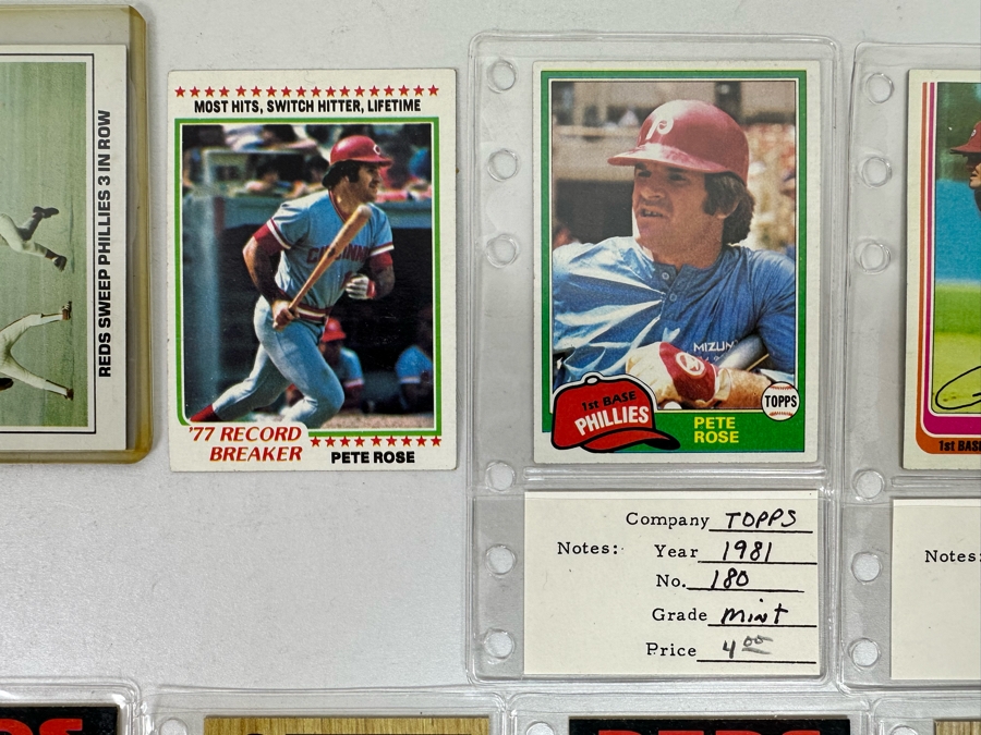 Fourteen Pete Rose Baseball Cards Starting From 1968 Through The Reds Manager Years In 1987 [Photo 5]