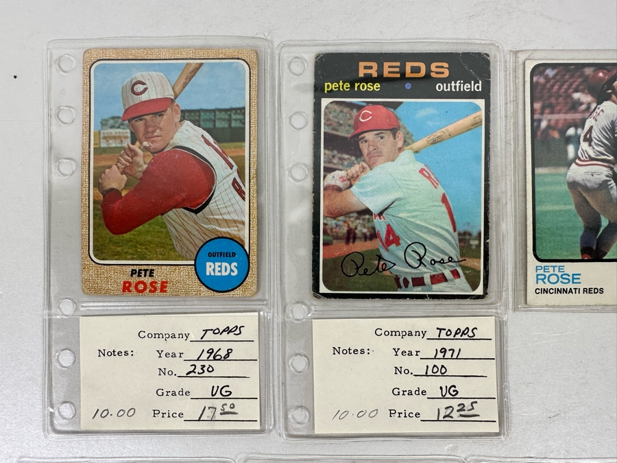 Fourteen Pete Rose Baseball Cards Starting From 1968 Through The Reds Manager Years In 1987 [Photo 3]