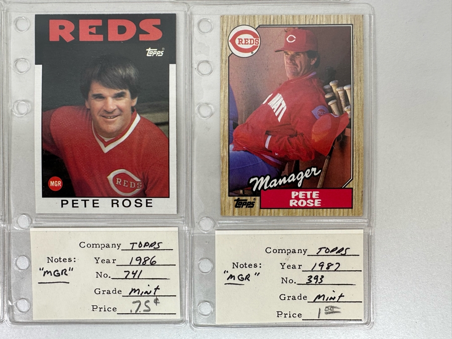 Fourteen Pete Rose Baseball Cards Starting From 1968 Through The Reds Manager Years In 1987 [Photo 10]